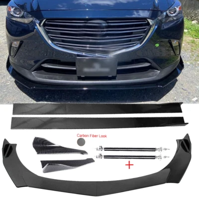 Front Bumper Lip Splitter Spoiler Rear Lip Strut Rod For Mazda CX-3 CX-5 CX-7 Foto 1 de 4