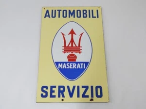 Raro Original Años 60 Maserati Servicio de Automóviles Esmalte 92 cm Letrero de Distribuidor QP Bora - Imagen 1 de 12