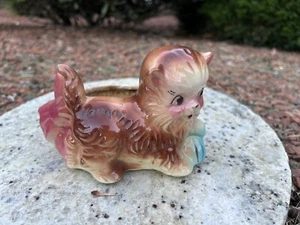 Vintage Ceramic Bashful Quirky Kitty Cat Planter Colorful - Picture 1 of 4