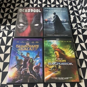 Super Hero DVD Lot 4: Batman Dark Knight , Deadpool , Guardians Galaxy , Thor - Picture 1 of 6