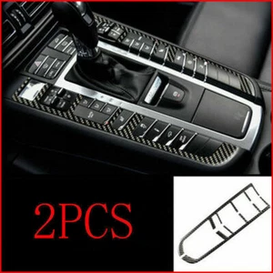 Carbon Fiber Central Console Gear Shift Button Frame Cover For Porsche Macan - Picture 1 of 8
