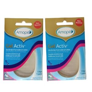 Amope Gel Active Ultra Slim Ball of Foot Invisible Gel Cushions Lot of 2