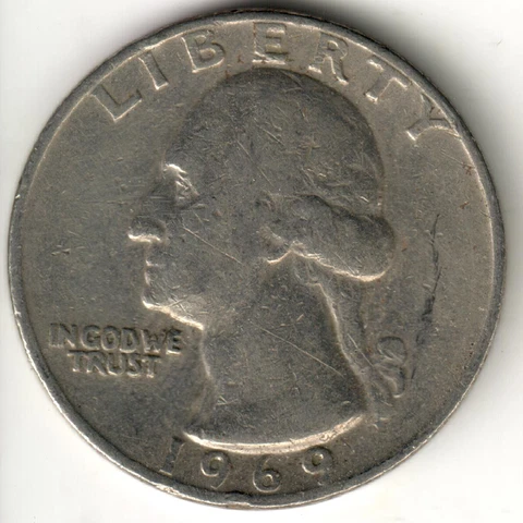 USA - 1969P - Heraldic Eagle Washington ¼ Dollar - #6873 Cover
