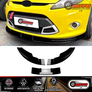 Ford Fiesta MK7 Front Bumper Lip Splitter Spoiler Gloss Black 2008-2012 - Picture 1 of 8
