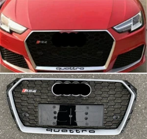 Parrilla hexagonal de malla de panal delantera estilo Audi A4 S4 RS4 2017 2018 2019 - Imagen 1 de 4