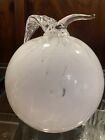 MURANO Italy Blown Glass Sphere Globe White/Clear