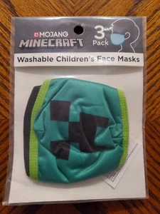 MINECRAFT 3 pack Kid's Washable Face Mask Covering Boy Girl Unisex NEW Sealed - Picture 1 of 3