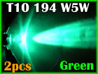 2x Super Bright T10 194 Dome Wedge LED Car Bulb Green