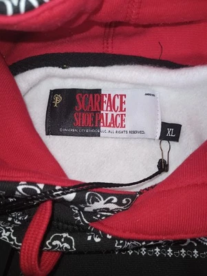 Shoe Palace X Scarface Paisley Bandana Pullover Sudadera con Capucha XL Negro Blanco Pacino Nuevo Foto 1 de 4