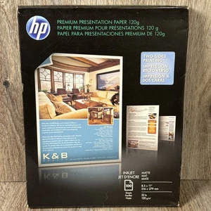 HP Premium Presentation Paper Inkjet Matte 100 Sheets 8.5x11" 32lb 120g D0Z55A - Picture 1 of 3