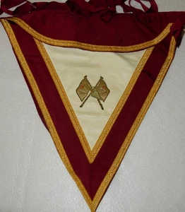 FINE MASONIC R&SM ROYAL & SELECT MASTERS GRAND COUNCIL LEATHER REGALIA APRON - Picture 1 of 4