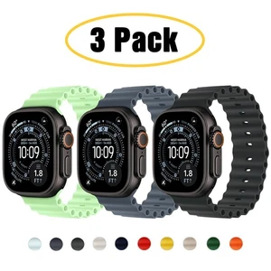 3 CONFEZIONI Cinturino Ocean per Apple Watch 11 10 9 8 7 6 SE 44/45/46/49mm Ultra 3 2 - Foto 1 di 18