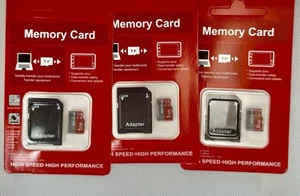 3-Pack 1GB Micro SD CARD With Adapter - Picture 1 of 1