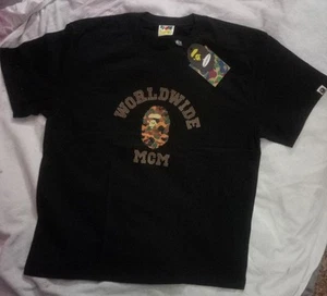 A Bathing Ape T-Shirt - Black & Green &Orange &Brown Size XLarge Ape Camo Print - Picture 1 of 5