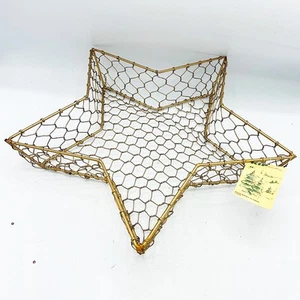 Gold-Tone Star Shaped Chicken Wire Basket - Picture 1 of 6