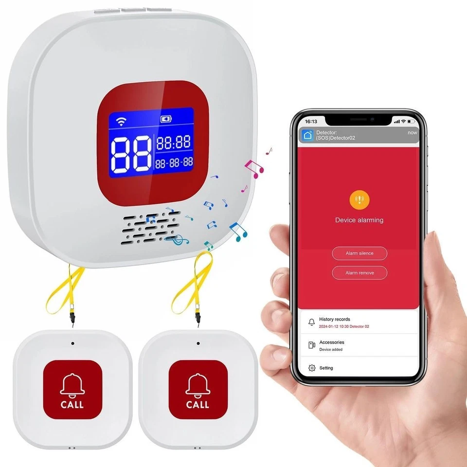 Smart WiFi Elderly Panic Button Personal Alarm with App Alert & Call Button - Image 1 of 1