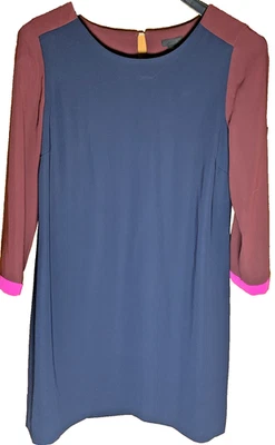 J.Crew Collection Color Block Shift Dress Size 10 Magenta Navy Fuschia - Image 1 of 4