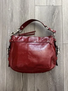 Bolso de hombro Hobo Coach Zoe charol F12735 rojo oscuro - Imagen 1 de 10