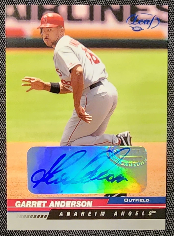GARRET ANDERSON 2004 LEAF AUTOGRAPH 19/25 AUTO CARD - Image 1 of 2