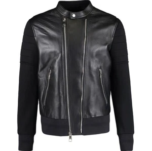 MEN'S DG NEIL BARRETT LEATHER PANEL JACKET BNWT Sz L IT50 RRP £2200 - Picture 1 of 19