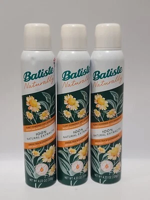 ( LOT OF 3 )  Batiste Naturally • Dry Shampoo GREEN TEA & CHAMOMILE 4.23 oz Each - Image 1 of 4