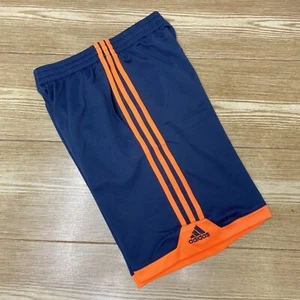 Adidas Boys Shorts Size L Gray Orange Striped Basketball Practice Bottoms Gray - Picture 1 of 17