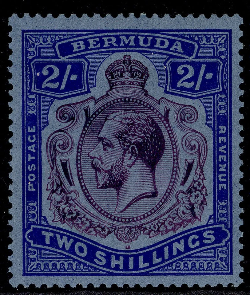 BERMUDA GV SG88, 2s purple & bright blue/pale blue VLH MINT. Cat £50. WMK SCRIPT - Image 1 of 1