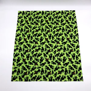 Black Cat Green Halloween Fat Quarter Fabric 100% Cotton 18" x 21" Minimum Cut - Picture 1 of 6