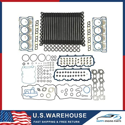 New Cylinder Head Gasket Set w/ Head Studs 18mm Dowels Fit F250 F350 6.0L 03-10  Foto 1 de 4