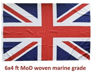 6x4f Union Jack Flagge MoD genehmigt Farbstoff sublimiert Webstoff GB hergestellt in Großbritannien britisch - Bild 1 von 4
