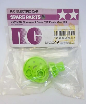 49539 RD Fluoresent Green 70T Plastic Gear Set Vintage Parts TAMIYA  JAPAN - Image 1 of 3