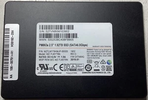 Samsung PM863A 1,92 TB SSD 2,5" SATA III 6 Gb/s MZ-7LM1T9N MZ7LM1T9HMJP-00005 - Foto 1 di 2