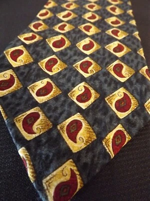 CORBATA CUELLO 100% SEDA POR WRIGHT & SIMON azul rojo y dorado CHILES PIMIENTOS o PAISLEY SW Foto 1 de 4