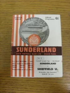 14/09/1966 Sunderland v Sheffield United [Football League Cup] (folded, slight m - Picture 1 of 1