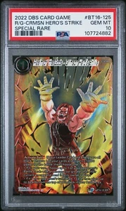 SSG Trunks Crimson Hero's Strike SPR Sello Dorado Dragon Ball Super Tarjeta PSA 10 - Imagen 1 de 2