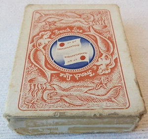 JEU DE 52 CARTES BRIDGE COMPLET FRENCH LINE Cie Gle TRANSATLANTIQUE AVEC ETUI - Foto 1 di 1