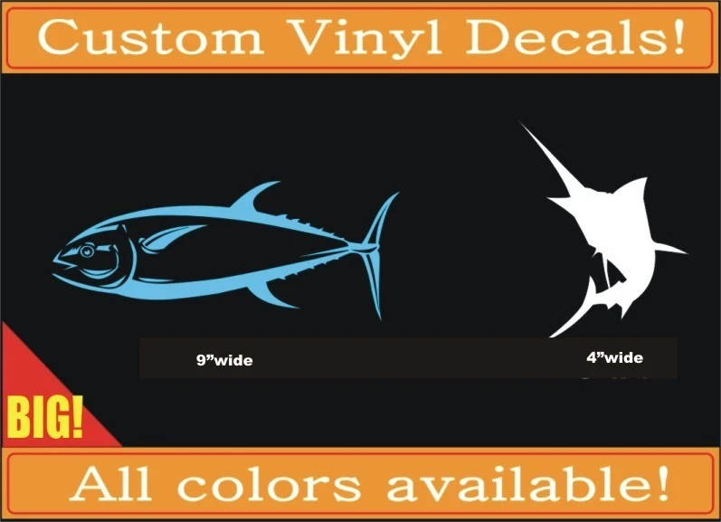 ¡GRANDE! Calcomanía de vinilo pez atún marlín coche camión barco teléfono portátil pegatina pesca  Foto 1 de 1