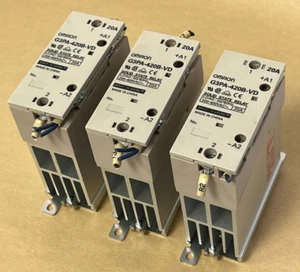 3 PCS OMRON SOLID STATE RELAY G3PA-420B-VD 200-400VAC 20A 12-24VDC, NISSEI FS120 - Picture 1 of 5