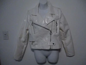 Blank NYC Women's Vegan Leather Zippered Moto Jacket Sz S NWOT 199 White  IRRG - Picture 1 of 11