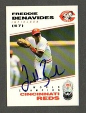 Freddie Benavides 1991 Kahn's Cincinnati Reds authentic autographed card 