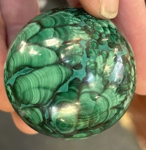 Malachit Kugel 236,6 Gramm mit Selenitständer - Bild 1 von 14