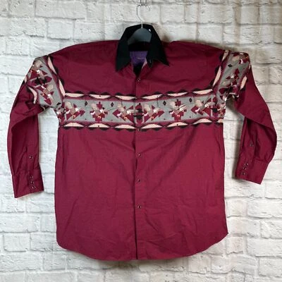 High Noon Southwestern Cowboy Western LS Shirt 2XL Pearl Snap Button Aztec Eagle - Image 1 of 4