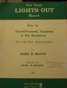 Trombone & Piano Trio from "Lights Out March" by Earl McCoy arr Hugh Stuart New - Picture 1 of 3