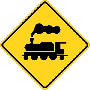 Train Crossing Yield Sign Vinyl Bumper Sticker Window Decal Multiple Sizes - Picture 1 of 1