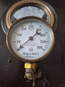 Antico manometro sala macchine navale vintage. Nuovo Fondo Di Magazzino - Photo 1/21