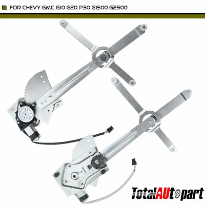 2x Regulador de ventana con motor para Chevy G10 G20 G30 GMC G1500 G2500 parte delantera Foto 1 de 4