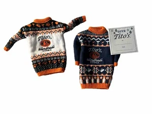 Tito’s Handmade Vodka Sweater Bottle Topper - double sided - LOT of 2- NEW - Picture 1 of 12