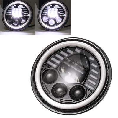 7 inch Led Headlight Hi/Low Beam Turn Signal HeadLamp Motorcycle Universal mo - Image 1 of 4