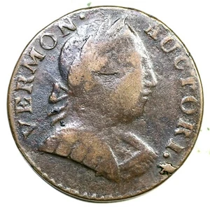 Moneda de cobre colonial de Vermont 1788 RR-21 R-5 busto derecho - Imagen 1 de 2