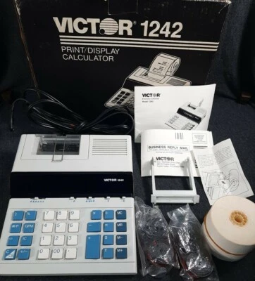 1985 Victor 1242 Print Display Calculator In Box Complete Tested, Working - Image 1 of 4